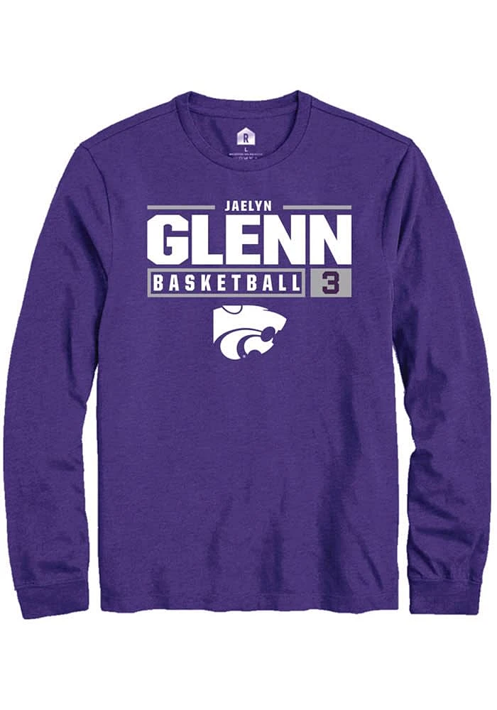 Jaelyn Glenn K-State Wildcats Rally NIL Stacked Box Long Sleeve T Shirt