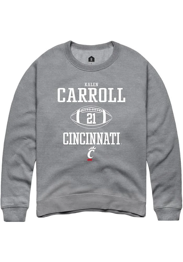 Kalen Carroll  Rally Cincinnati Bearcats Mens Graphite NIL Sport Icon Long Sleeve Crew Sweatshir..