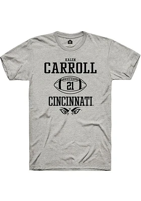 Kalen Carroll  Cincinnati Bearcats Ash Rally NIL Sport Icon Short Sleeve T Shirt