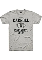 Kalen Carroll  Cincinnati Bearcats Ash Rally NIL Sport Icon Short Sleeve T Shirt