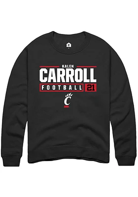 Kalen Carroll Rally Cincinnati Bearcats Mens NIL Stacked Box Long Sleeve Crew Sweatshirt