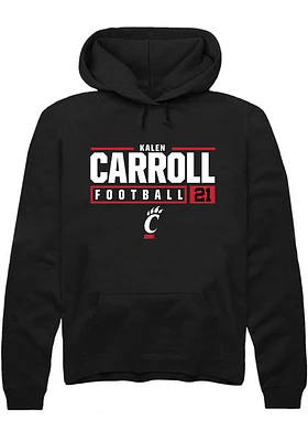 Kalen Carroll Rally Cincinnati Bearcats Mens NIL Stacked Box Long Sleeve Hoodie