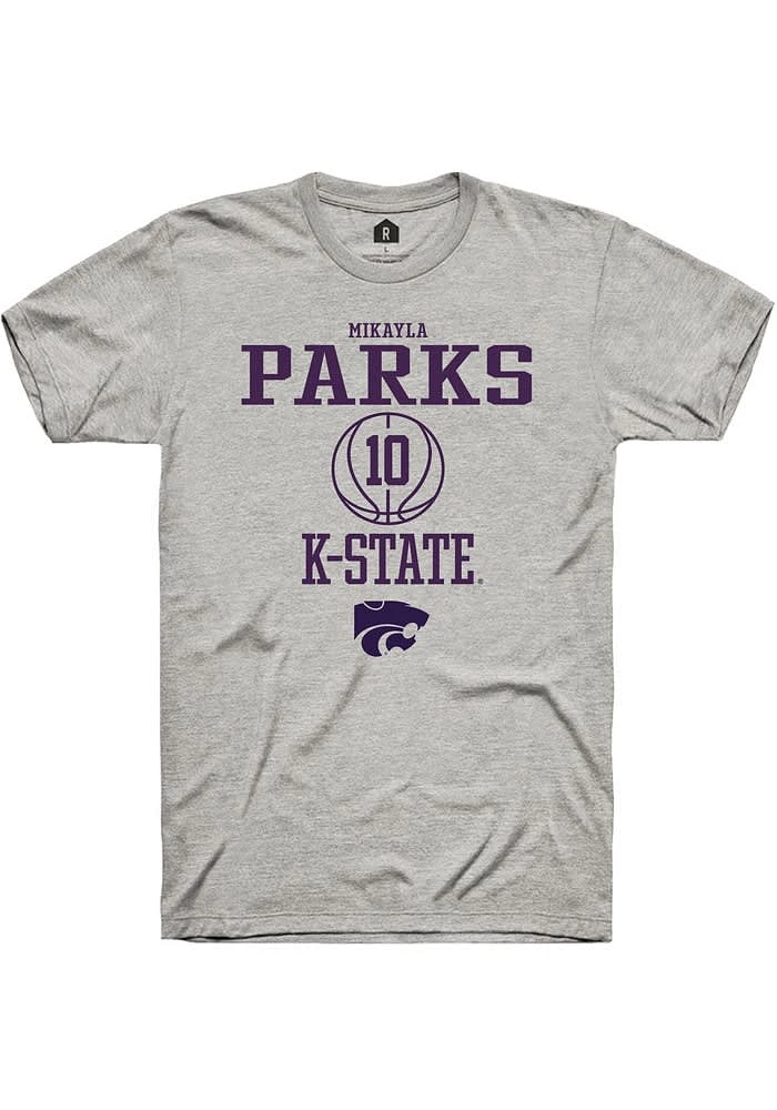 Mikayla Parks K-State Wildcats Ash Rally NIL Sport Icon Short Sleeve T Shirt