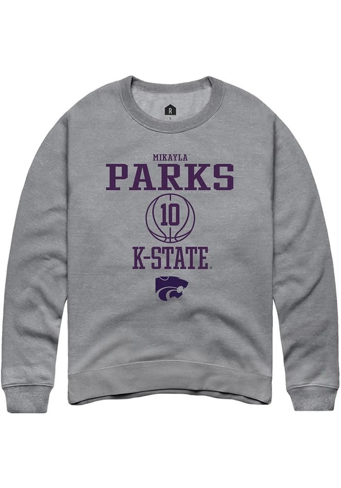 Mikayla Parks Rally K-State Wildcats Mens Graphite NIL Sport Icon Long Sleeve Crew Sweatshirt
