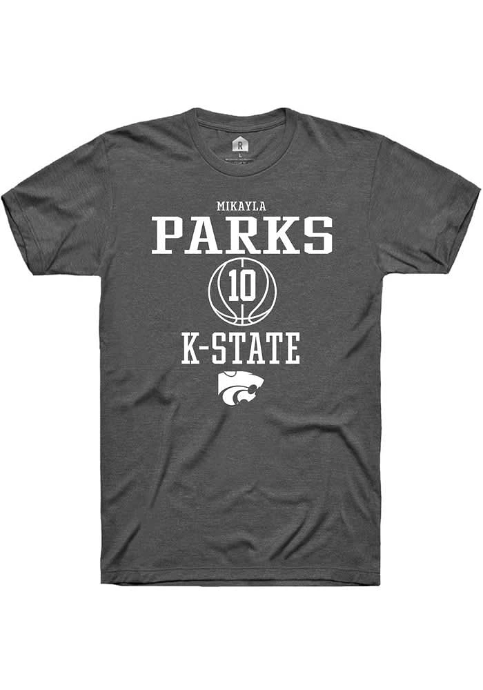 Mikayla Parks K-State Wildcats Dark Grey Rally NIL Sport Icon Short Sleeve T Shirt