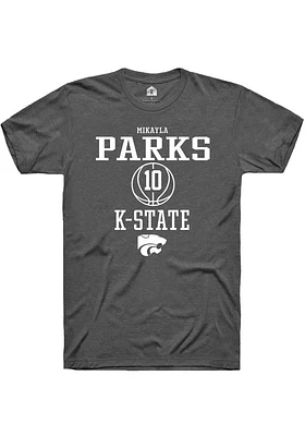 Mikayla Parks  K-State Wildcats Dark Grey Rally NIL Sport Icon Short Sleeve T Shirt