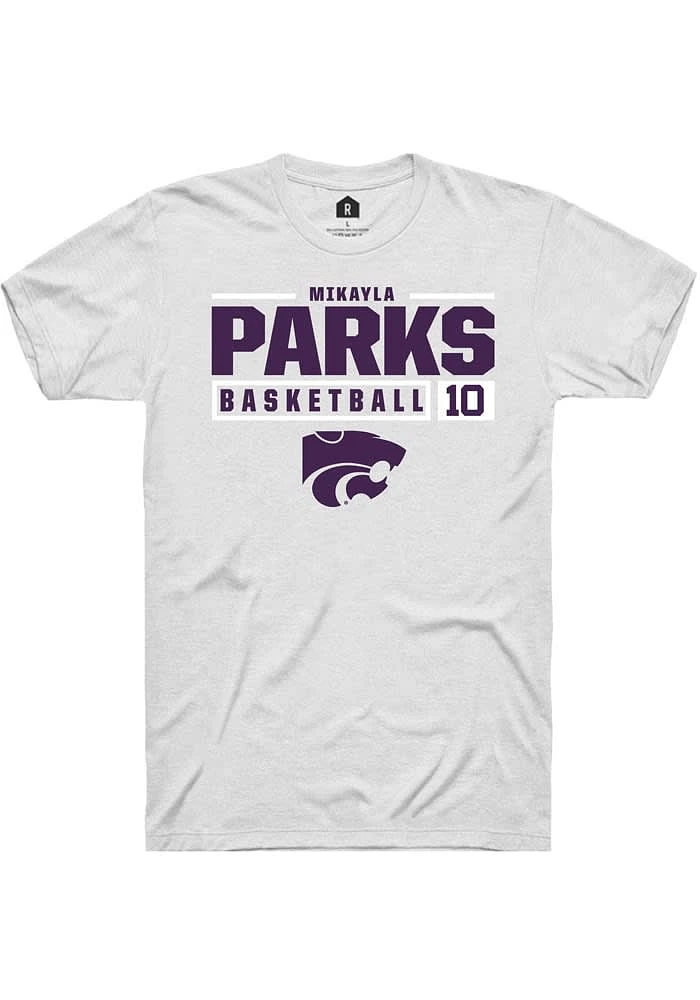 Mikayla Parks K-State Wildcats Rally NIL Stacked Box Short Sleeve T Shirt