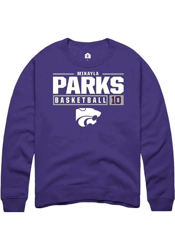 Mikayla Parks Rally K-State Wildcats Mens NIL Stacked Box Long Sleeve Crew Sweatshirt