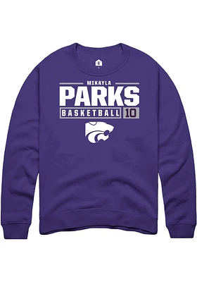 Mikayla Parks Rally K-State Wildcats Mens NIL Stacked Box Long Sleeve Crew Sweatshirt