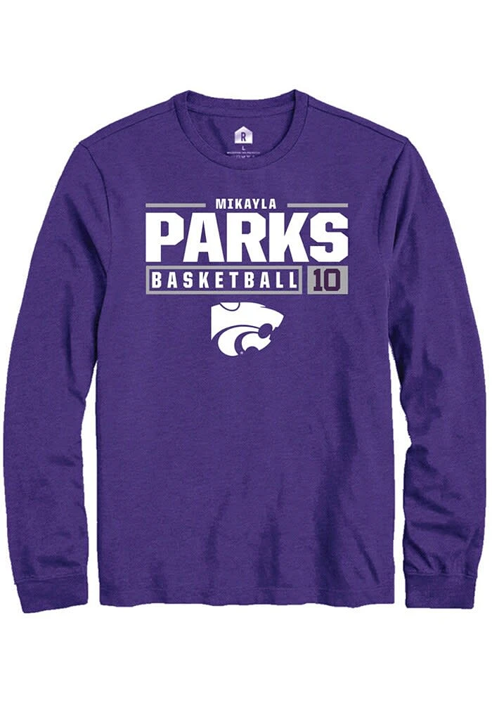 Mikayla Parks K-State Wildcats Rally NIL Stacked Box Long Sleeve T Shirt