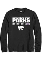Mikayla Parks  K-State Wildcats Black Rally NIL Stacked Box Long Sleeve T Shirt