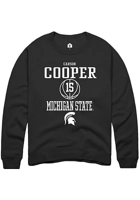 Carson Cooper  Rally Michigan State Spartans Mens Black NIL Sport Icon Long Sleeve Crew Sweatshirt