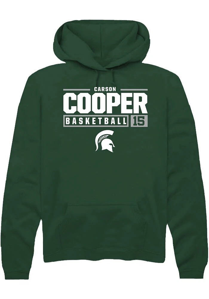 Carson Cooper Rally Michigan State Spartans Mens NIL Stacked Box Long Sleeve Hoodie