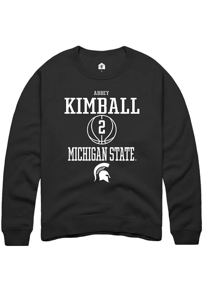Abbey Kimball Rally Michigan State Spartans Mens Black NIL Sport Icon Long Sleeve Crew Sweatshirt