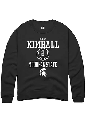 Abbey Kimball  Rally Michigan State Spartans Mens Black NIL Sport Icon Long Sleeve Crew Sweatshirt