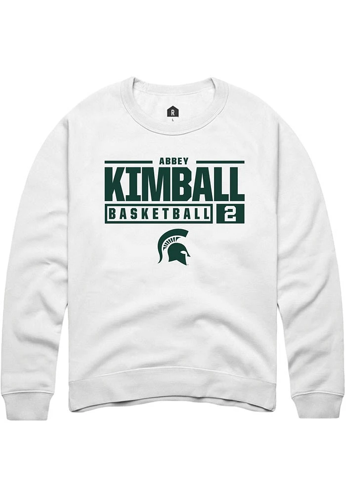 Abbey Kimball Rally Michigan State Spartans Mens NIL Stacked Box Long Sleeve Crew Sweatshir