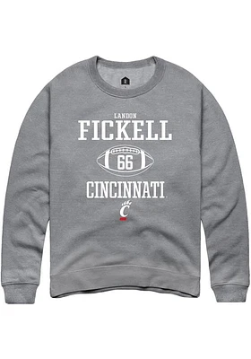 Landon Fickell  Rally Cincinnati Bearcats Mens Graphite NIL Sport Icon Long Sleeve Crew Sweatshi..