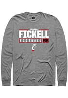 Landon Fickell  Cincinnati Bearcats Graphite Rally NIL Stacked Box Long Sleeve T Shirt