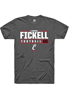 Landon Fickell  Cincinnati Bearcats Dark Grey Rally NIL Stacked Box Short Sleeve T Shirt