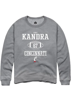 Luke Kandra  Rally Cincinnati Bearcats Mens Graphite NIL Sport Icon Long Sleeve Crew Sweatshirt