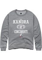 Luke Kandra  Rally Cincinnati Bearcats Mens Graphite NIL Sport Icon Long Sleeve Crew Sweatshirt