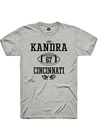 Luke Kandra  Cincinnati Bearcats Ash Rally NIL Sport Icon Short Sleeve T Shirt