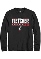 Mason Fletcher Cincinnati Bearcats Rally NIL Stacked Box Long Sleeve T Shirt