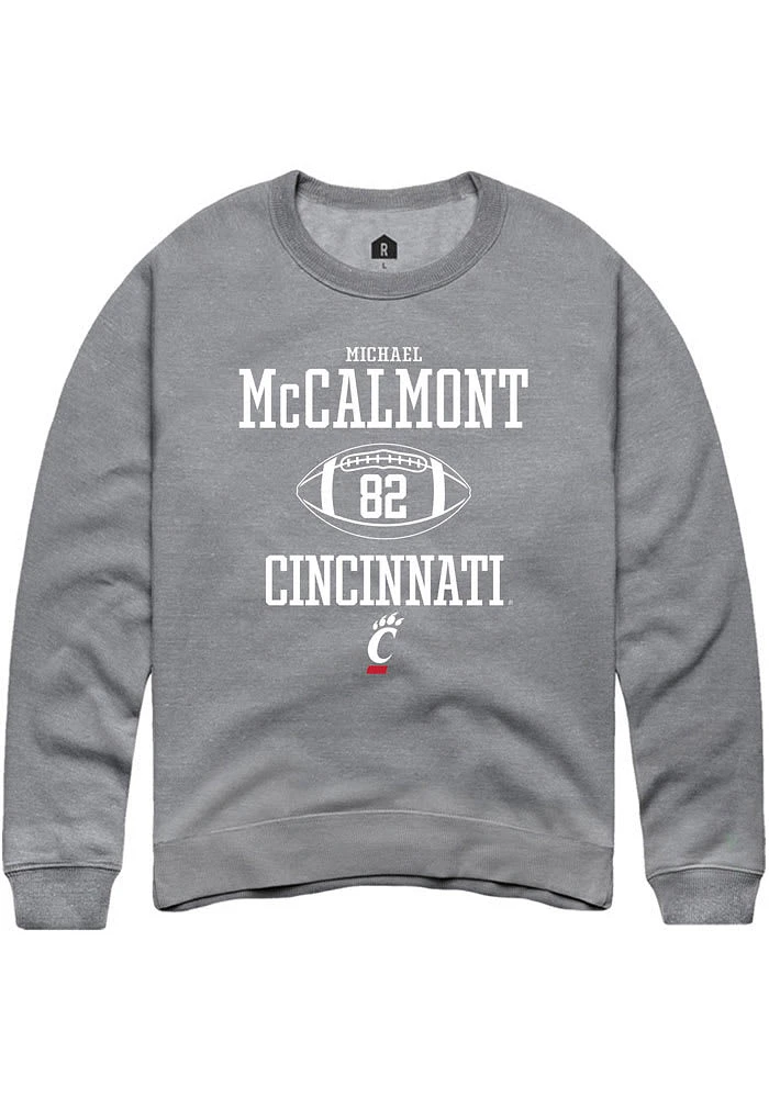 Michael McCalmont  Rally Cincinnati Bearcats Mens Graphite NIL Sport Icon Long Sleeve Crew Sweatsh..