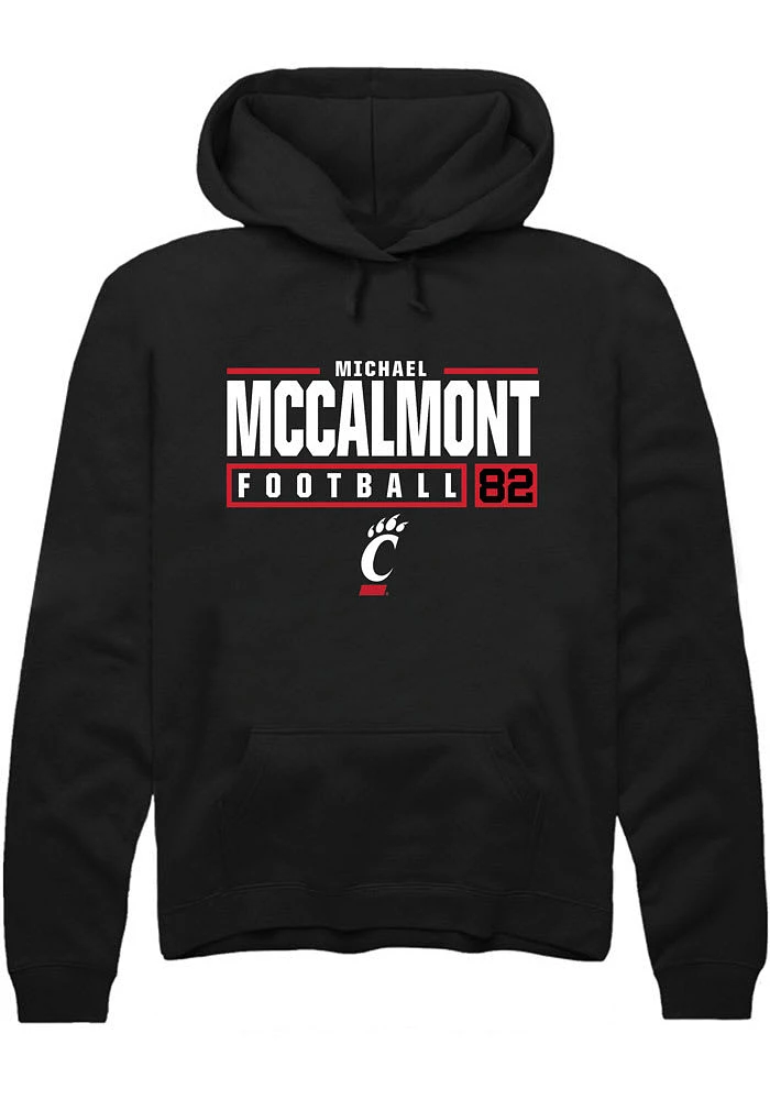 Michael McCalmont Rally Cincinnati Bearcats Mens NIL Stacked Box Long Sleeve Hoodie