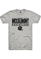 Michael McCalmont  Cincinnati Bearcats Ash Rally NIL Stacked Box Short Sleeve T Shirt