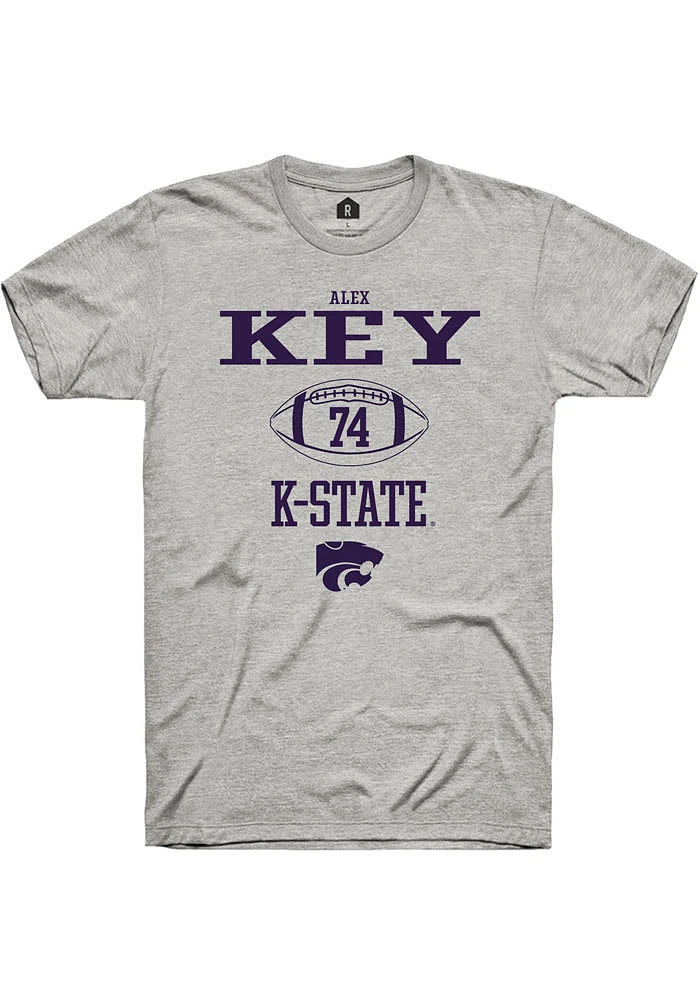 Alex Key K-State Wildcats Ash Rally NIL Sport Icon Short Sleeve T Shirt