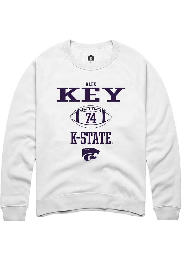 Alex Key Rally K-State Wildcats Mens NIL Sport Icon Long Sleeve Crew Sweatshirt
