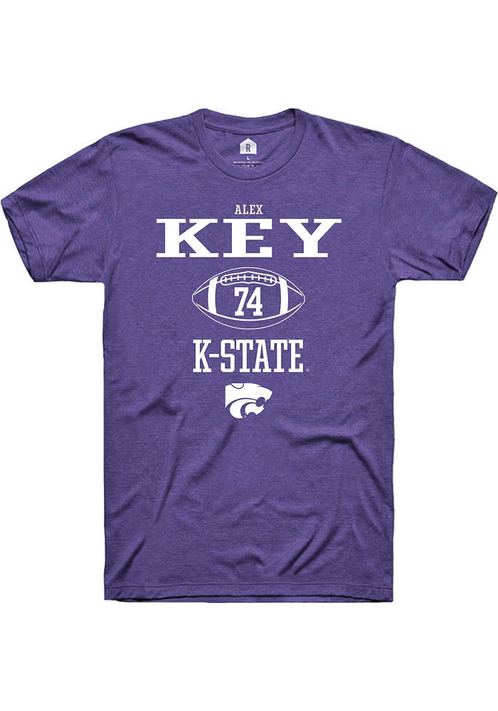 Alex Key K-State Wildcats Purple Rally NIL Sport Icon Short Sleeve T Shirt
