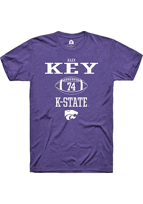 Alex Key  K-State Wildcats Purple Rally NIL Sport Icon Short Sleeve T Shirt