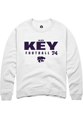 Alex Key Rally K-State Wildcats Mens NIL Stacked Box Long Sleeve Crew Sweatshirt