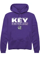 Alex Key  Rally K-State Wildcats Mens Purple NIL Stacked Box Long Sleeve Hoodie