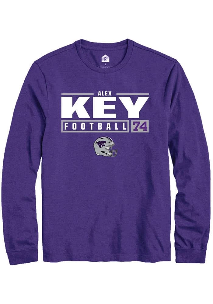 Alex Key K-State Wildcats Rally NIL Stacked Box Long Sleeve T Shirt