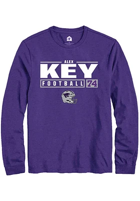 Alex Key K-State Wildcats Rally NIL Stacked Box Long Sleeve T Shirt