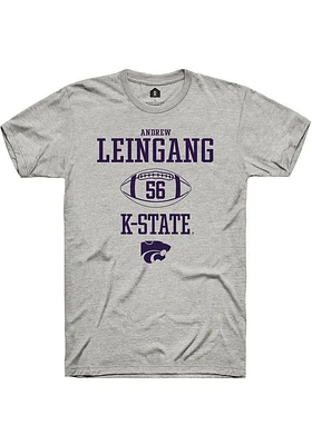 Andrew Leingang  K-State Wildcats Ash Rally NIL Sport Icon Short Sleeve T Shirt