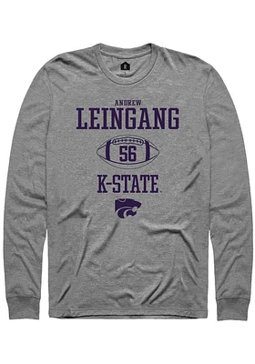 Andrew Leingang  K-State Wildcats Graphite Rally NIL Sport Icon Long Sleeve T Shirt