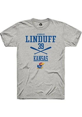 Aynslee Linduff  Kansas Jayhawks Ash Rally NIL Sport Icon Short Sleeve T Shirt