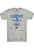 Aynslee Linduff  Kansas Jayhawks Ash Rally NIL Sport Icon Short Sleeve T Shirt