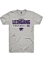 Andrew Leingang  K-State Wildcats Ash Rally NIL Stacked Box Short Sleeve T Shirt