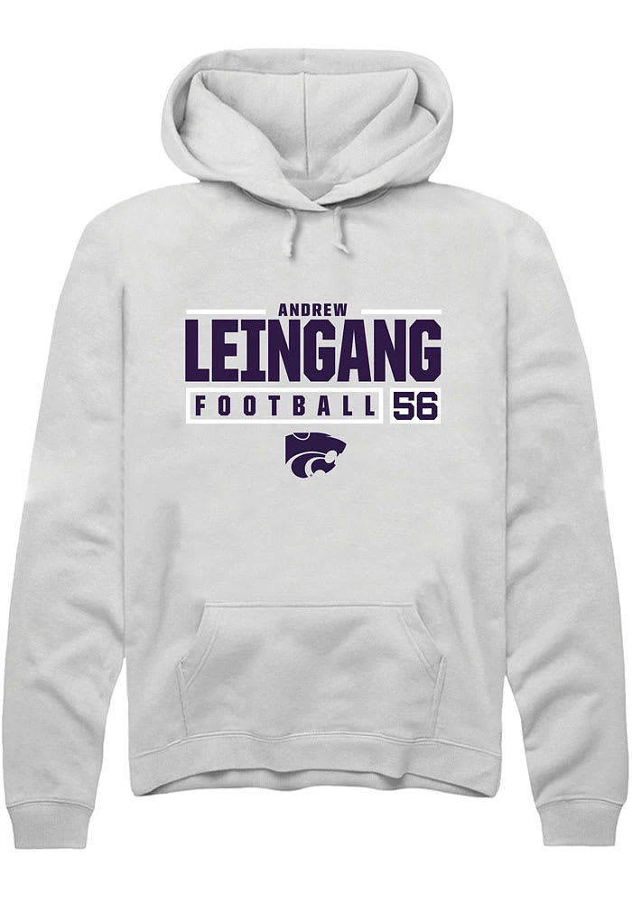 Andrew Leingang Rally K-State Wildcats Mens NIL Stacked Box Long Sleeve Hoodie
