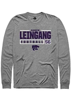Andrew Leingang  K-State Wildcats Graphite Rally NIL Stacked Box Long Sleeve T Shirt