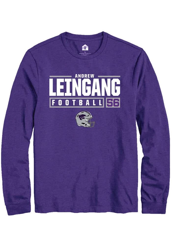 Andrew Leingang K-State Wildcats Rally NIL Stacked Box Long Sleeve T Shirt