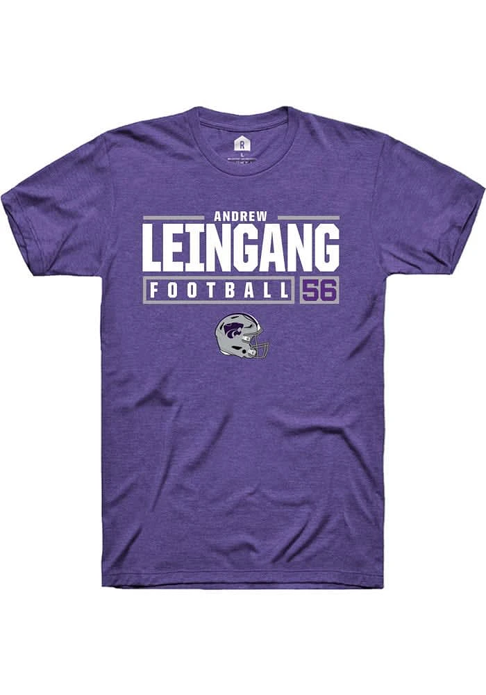 Andrew Leingang K-State Wildcats Rally NIL Stacked Box Short Sleeve T Shirt