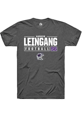 Andrew Leingang  K-State Wildcats Dark Grey Rally NIL Stacked Box Short Sleeve T Shirt
