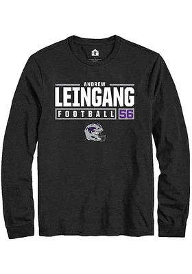 Andrew Leingang  K-State Wildcats Black Rally NIL Stacked Box Long Sleeve T Shirt