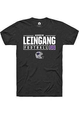 Andrew Leingang  K-State Wildcats Black Rally NIL Stacked Box Short Sleeve T Shirt